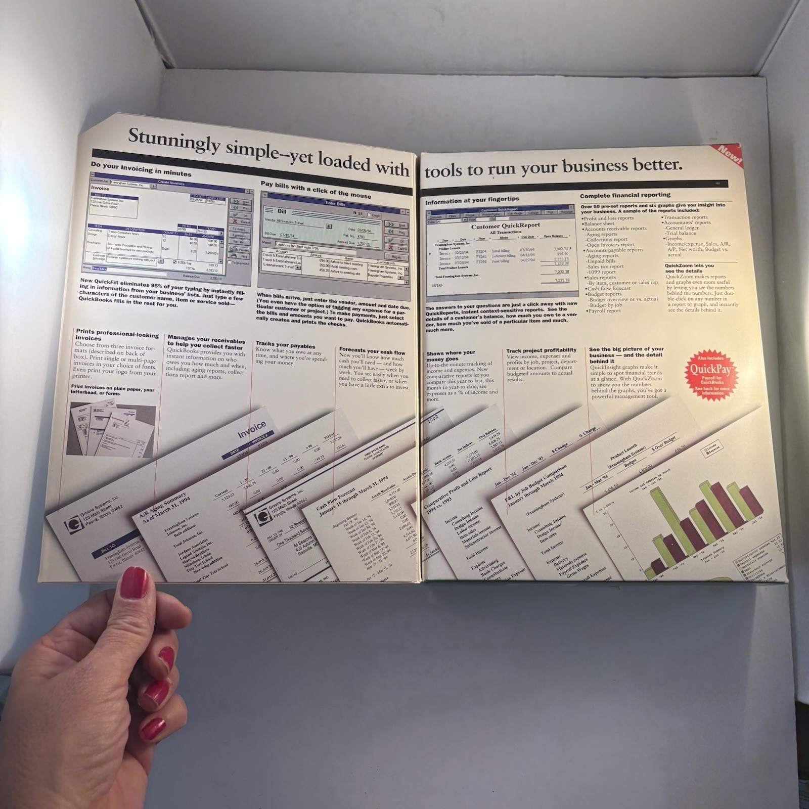 Intuit QuickBooks QuickPay Financial Software Sealed Disks Manual Windows 1994