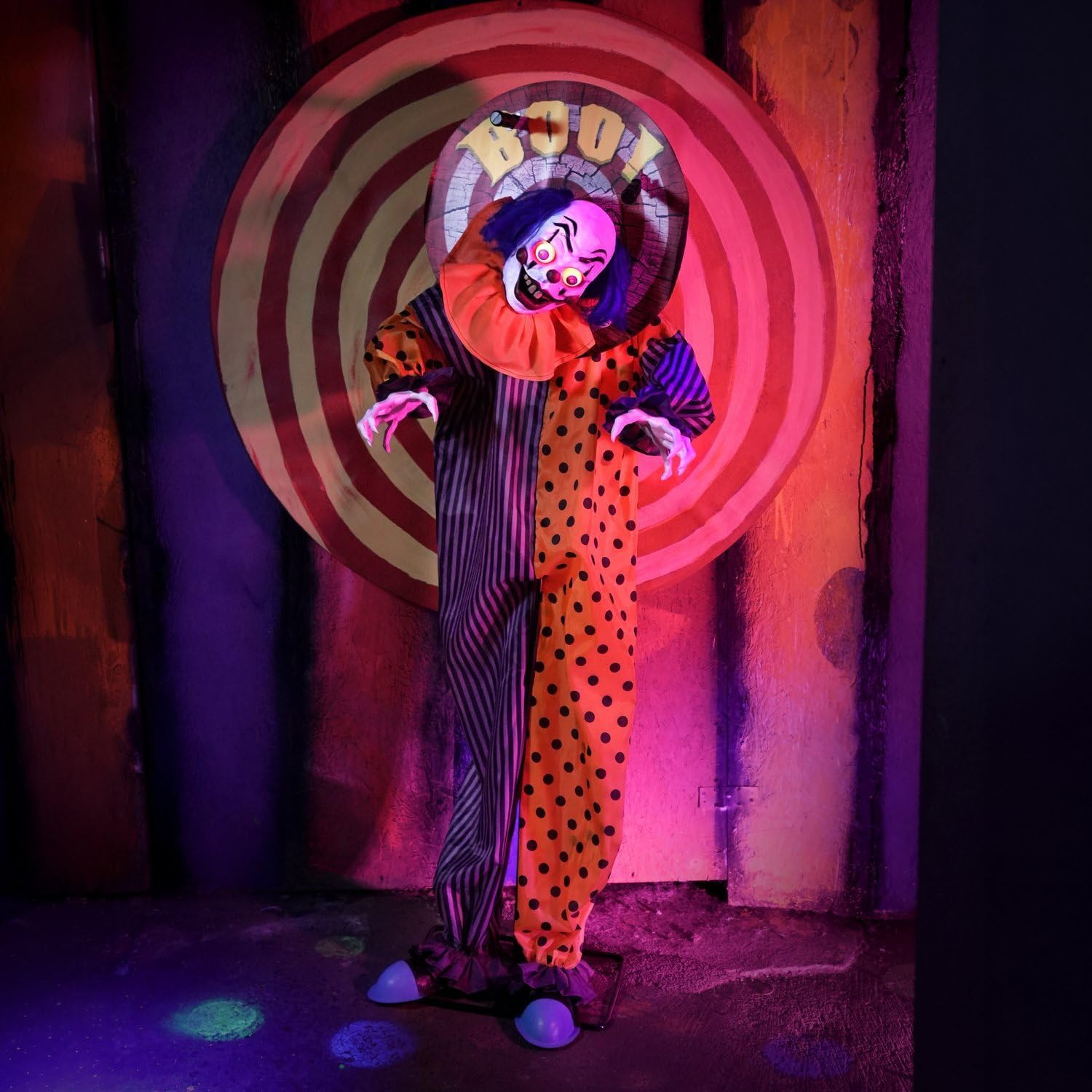 5.3-Ft Standing Animated Clown Animatronic