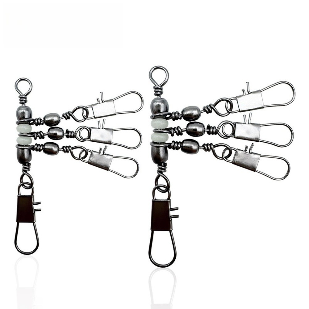 3-Way B Type Fishing Snap Hook 10pcs Carbon Steel for Saltwater Fishing Use