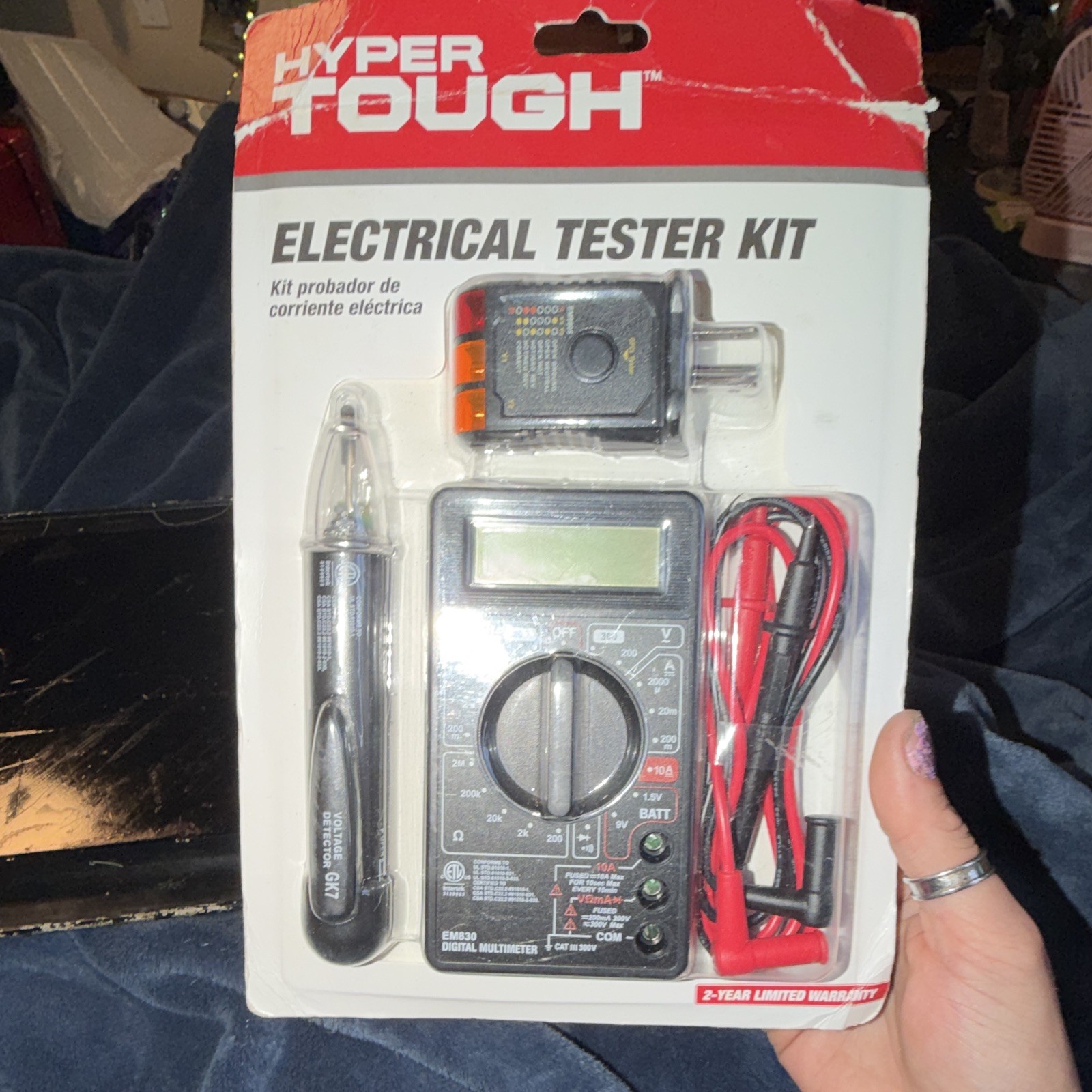 Hyper Tough EM830 Electrical Tester Kit Digital Multimeter Outlet Tester Leads