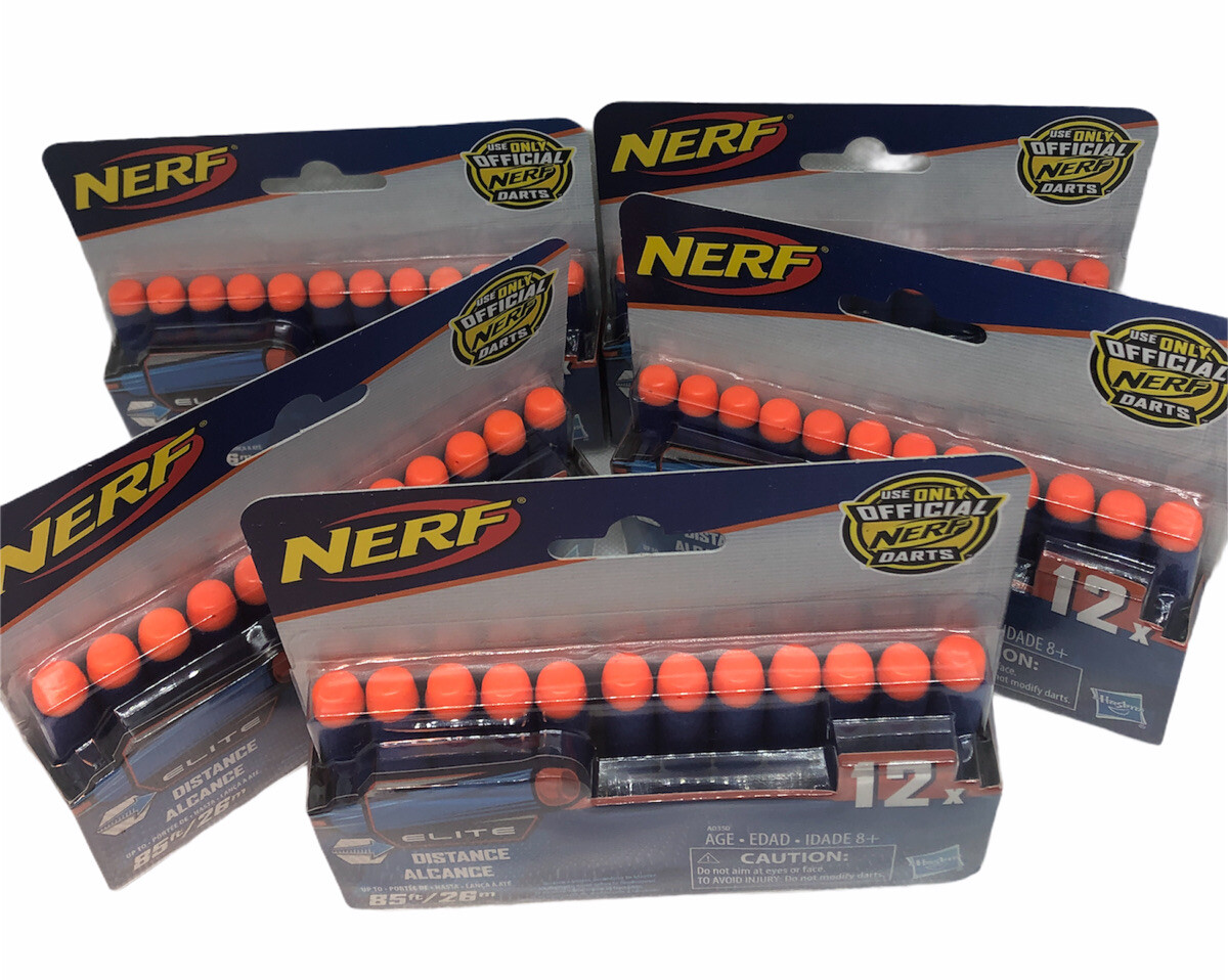 Nerf Elite Blue Orange Tipped Darts 5 Refill Packs Total 60 Darts FREE SHIPPING