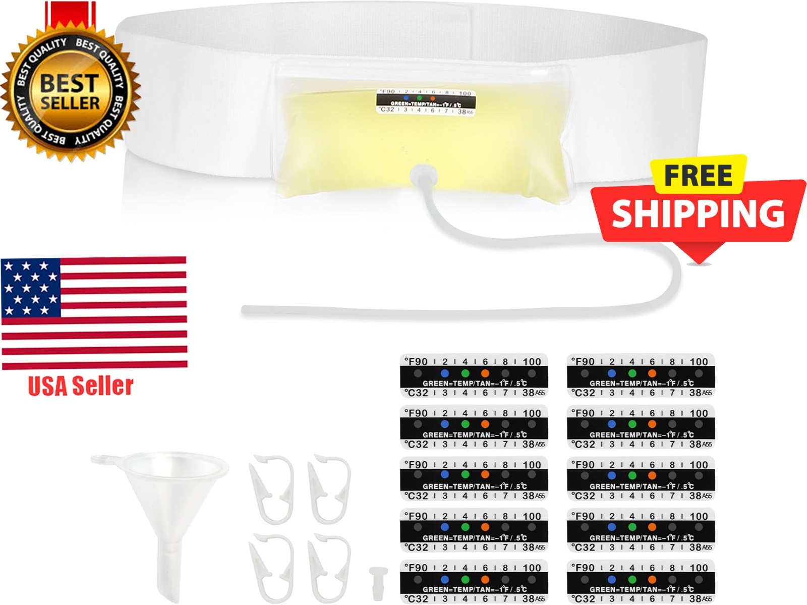 Urine Test Complete Kit – 2 to 4 oz Concealed Sample Bag with Adjustable Belt, T