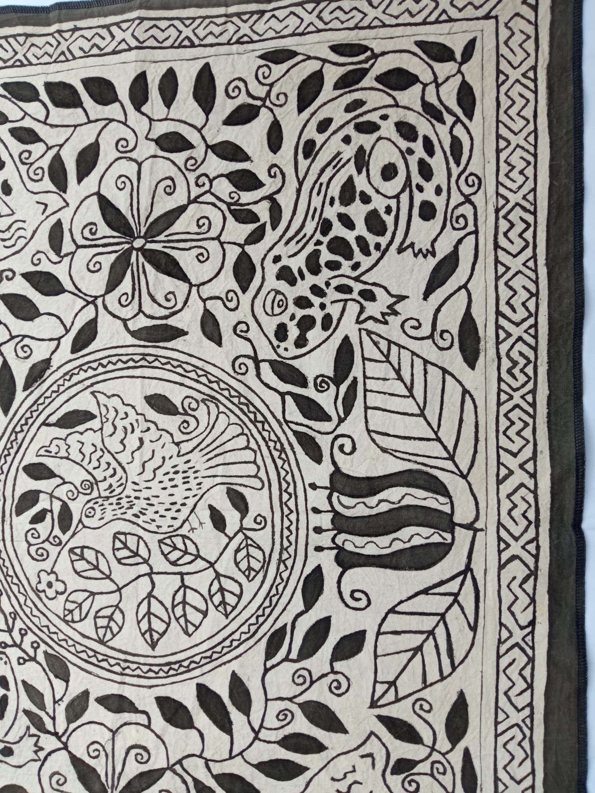 Shipibo Native aya visions Painted Textile 39” X 30.50”
