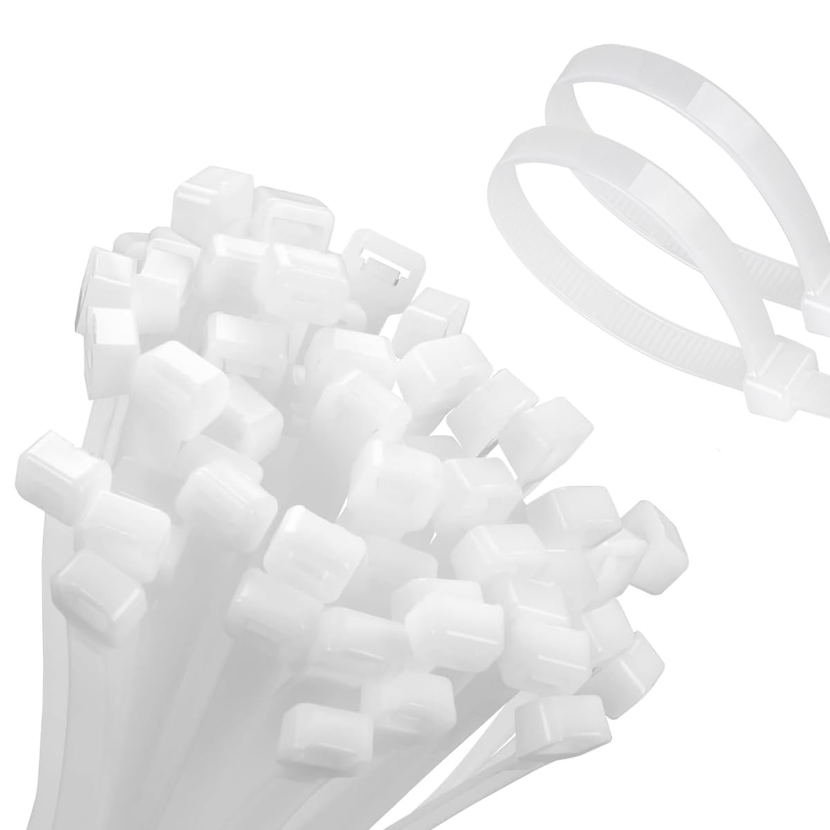 50 PCS Cable Zip Ties White Heavy Duty 18 inch Multi-Purpose Self-Locking Nyl...