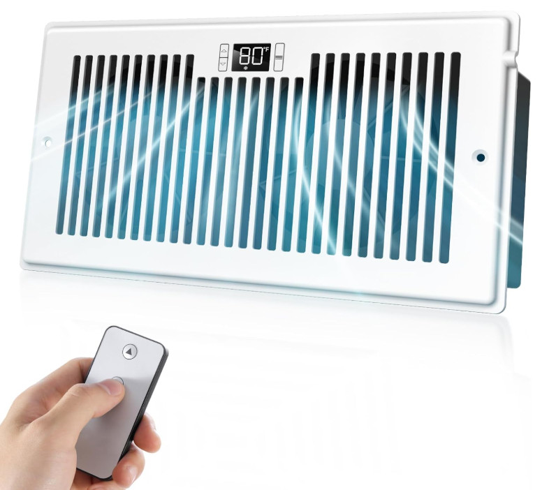 Ventilador de refuerzo de registro silencioso para 6" x 12" (RECORTE DE APERTURA