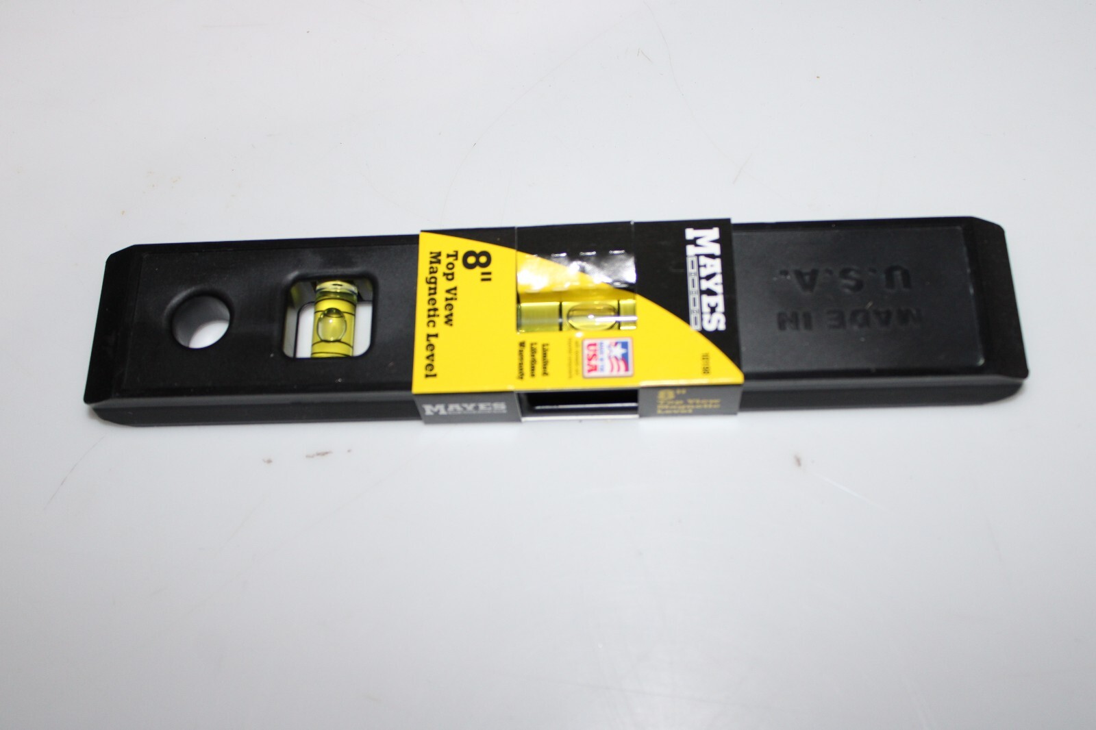 Mayes 10198 8" Black Magnet Torpedo Level NEW made in the USA