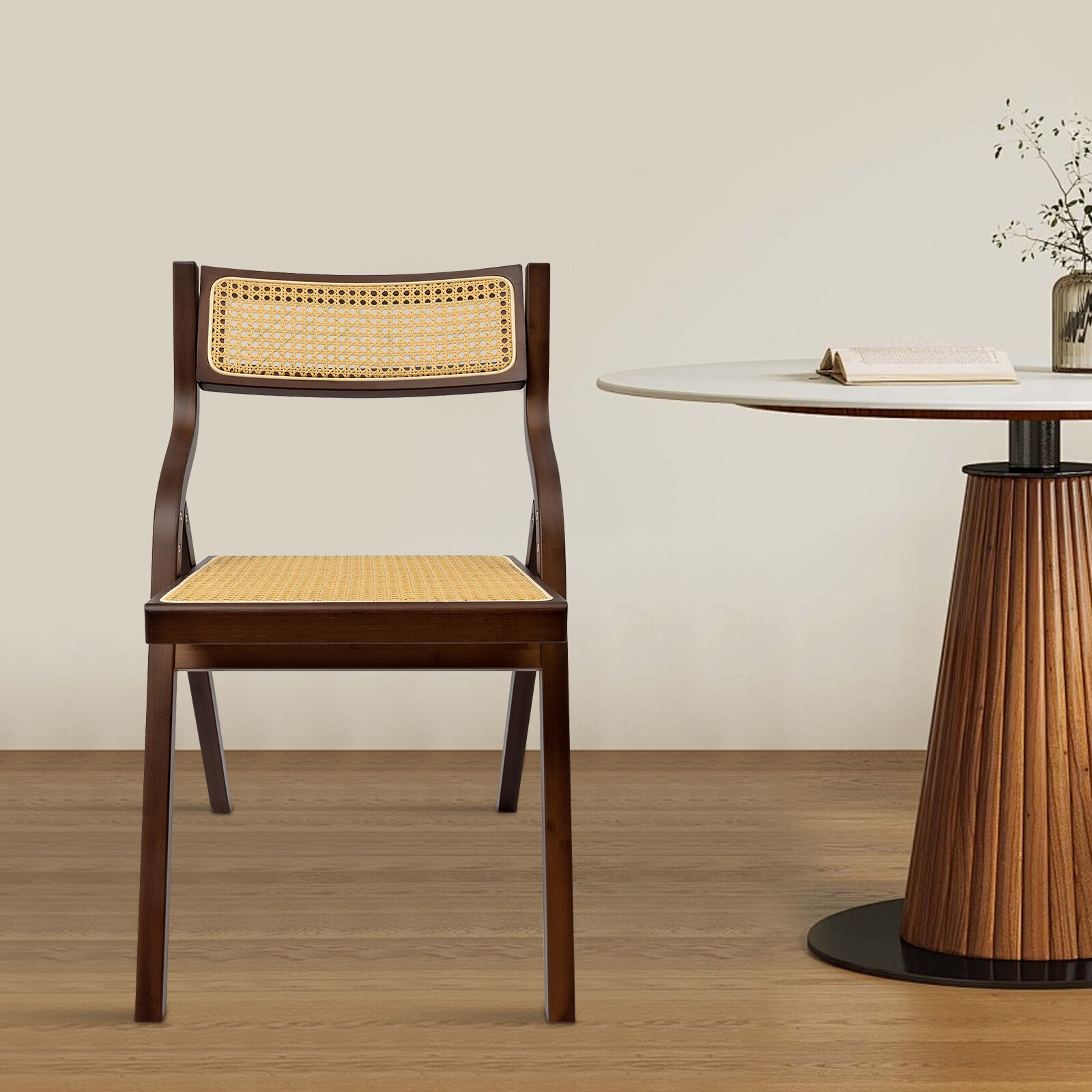 Dining Chair, Rattan Armchair for Living Room Bedroom Reataurant, Folding Chair
