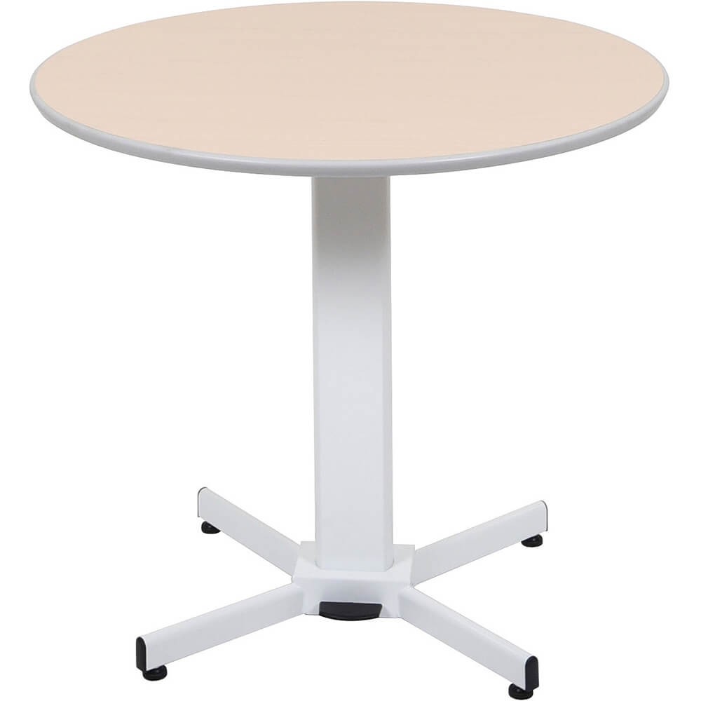 27.5" TO 42" HEIGHT ADJUSTABLE PEDESTAL TABLE WITH WHEELS, PNEUMATIC, 31.5"