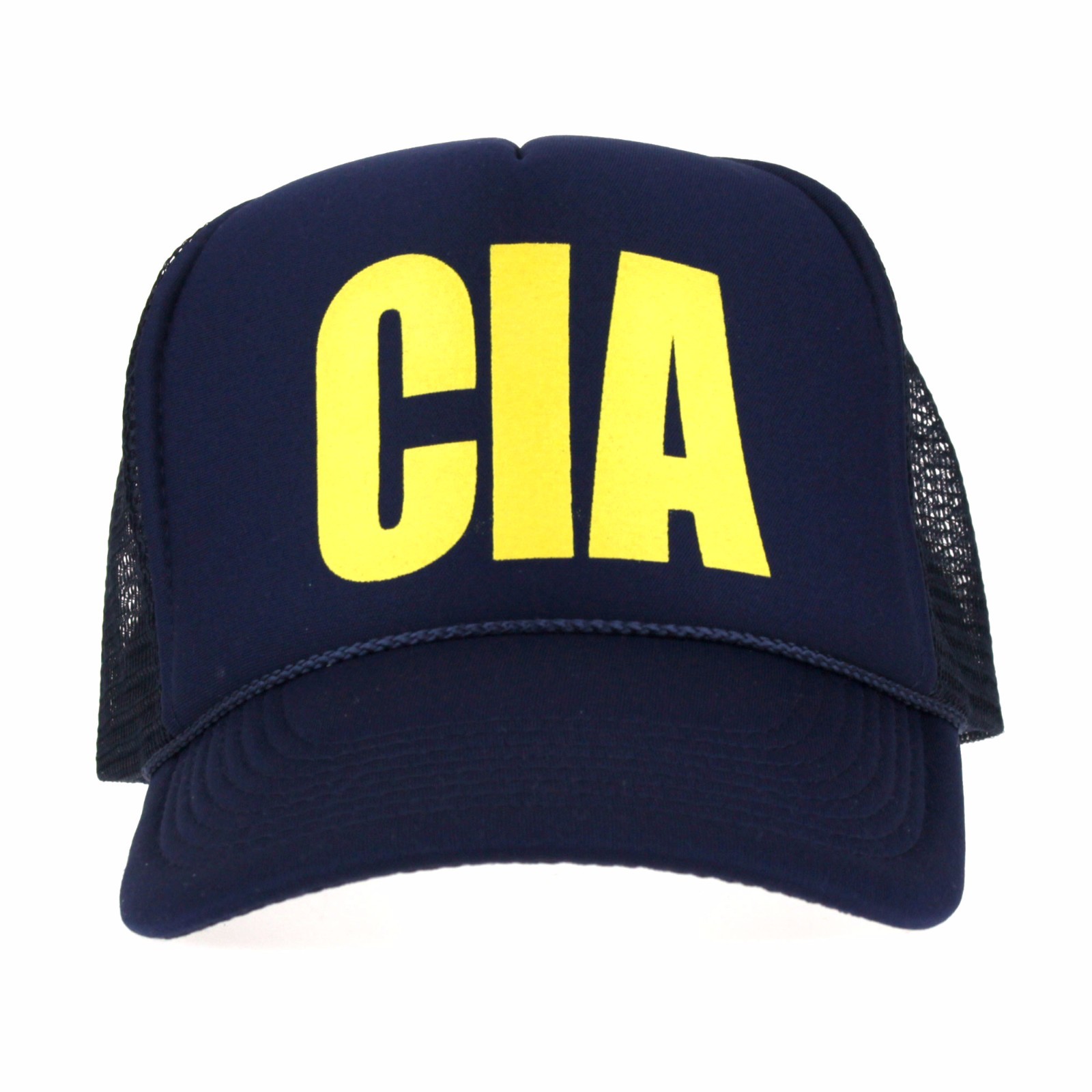 CIA Centeral Intelligence Agency Mesh Snap Back Navy Trucker Hat