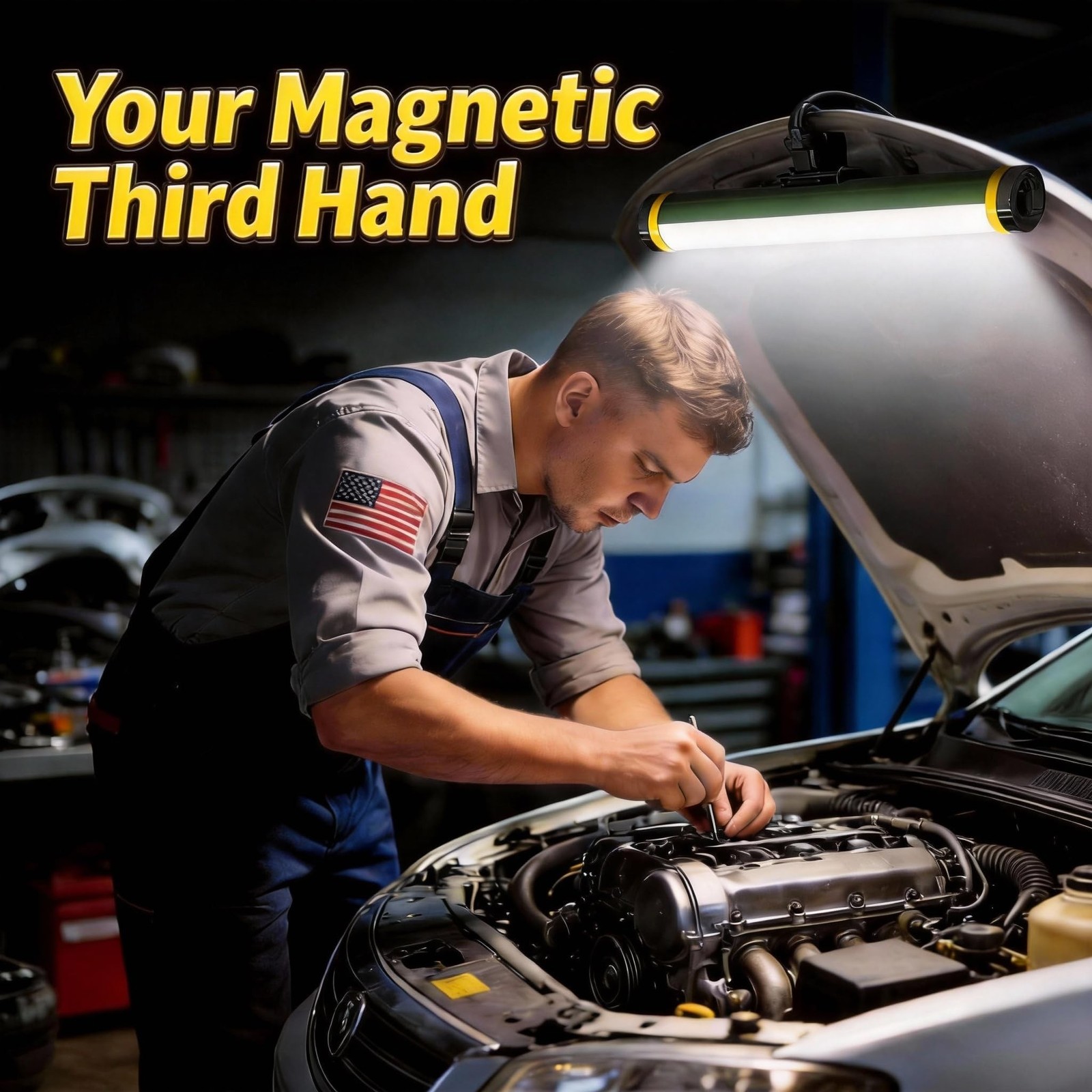 Mechanic Work Light, 7000LM Magnetic Work Lights, Rechargeable LED ... Fast Ship