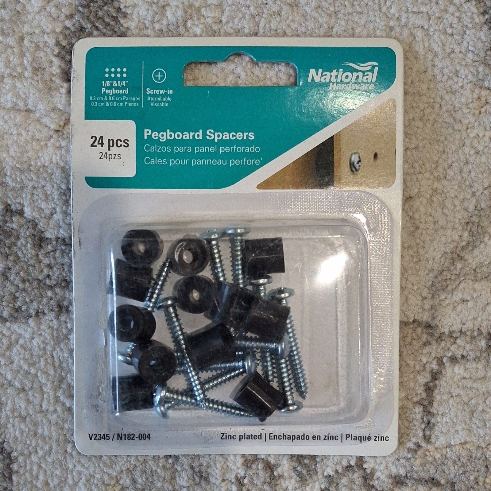 National Hardware Pegboard Hook Assortment Locking Hooks Loop Steel - 79 Pieces