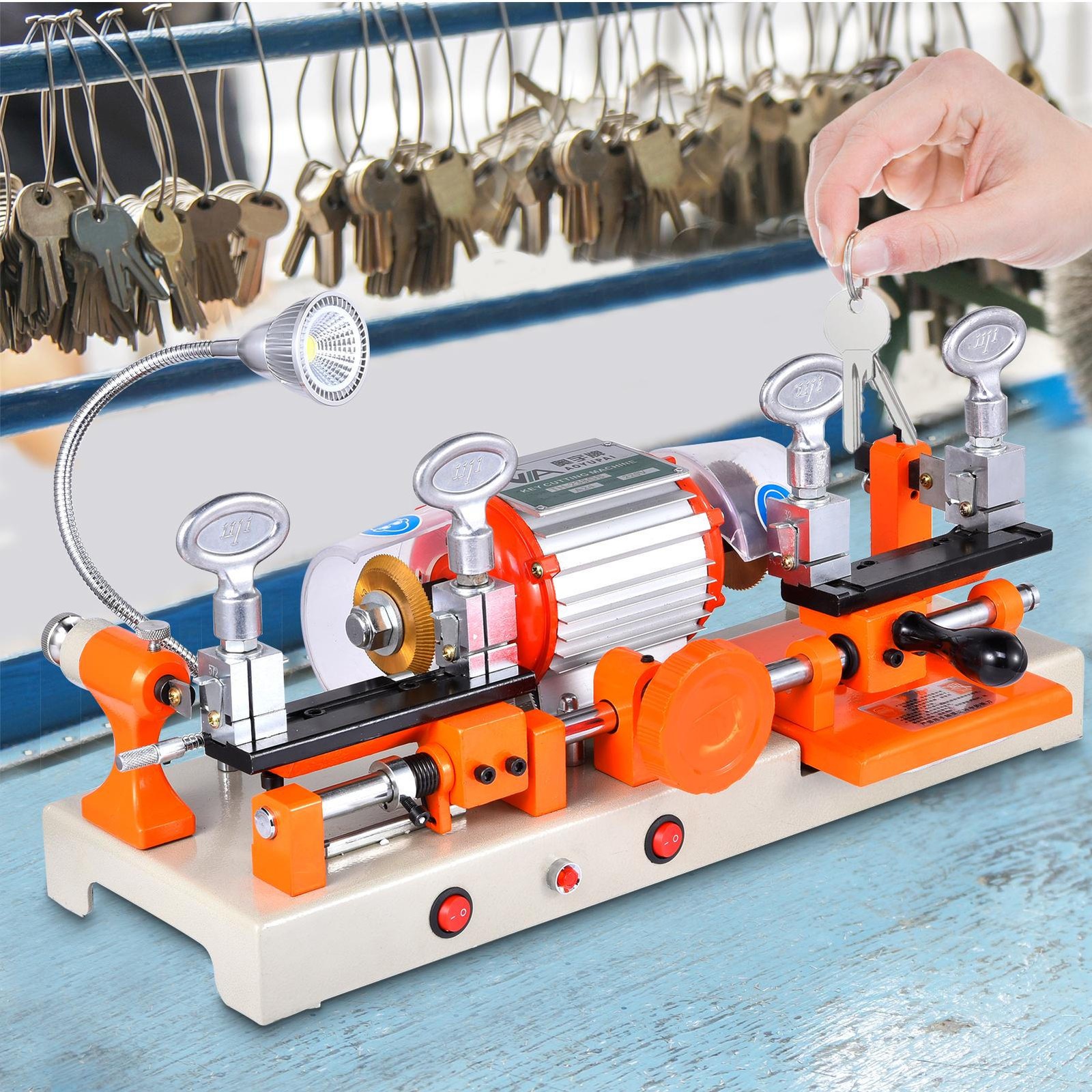 Key Cutting Duplicating Machine Cutter Car Key Copier Locksmith Tools 2 End