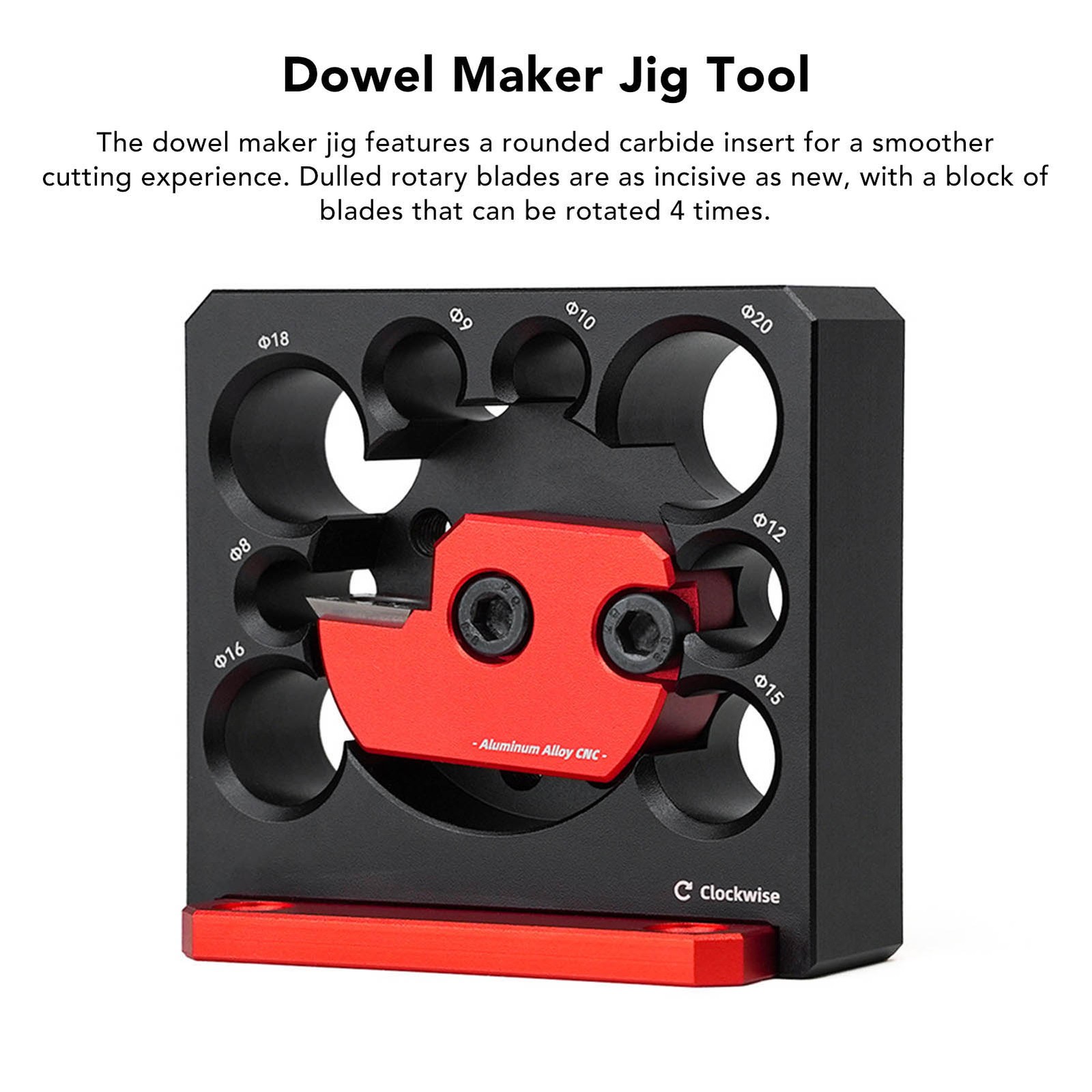Dowel Maker Jig Adjustable 8 Hole Electric Drill Milling Solid Wood Round Ro SET