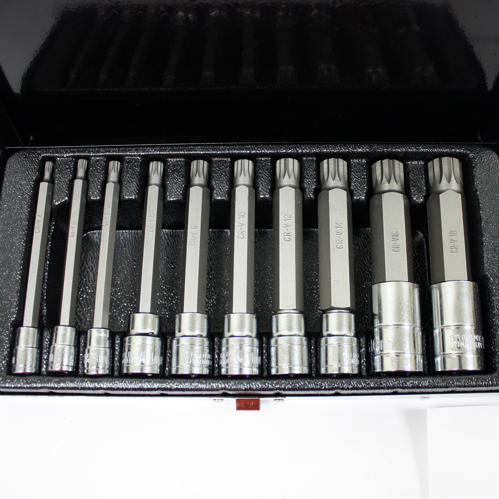 10 pc XZN Triple Square LONG Spline Socket Bit Set