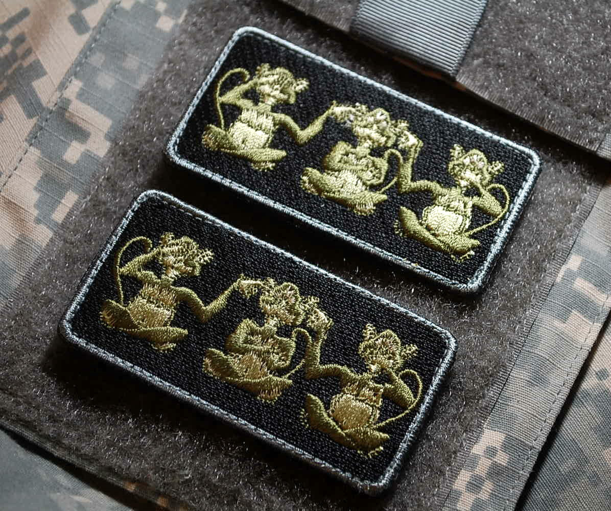 KANDAHA WHACKER USMC FORCE RECOND SP OPS OPERATOR SSI: 3-Wise Trunk Monkey X 2