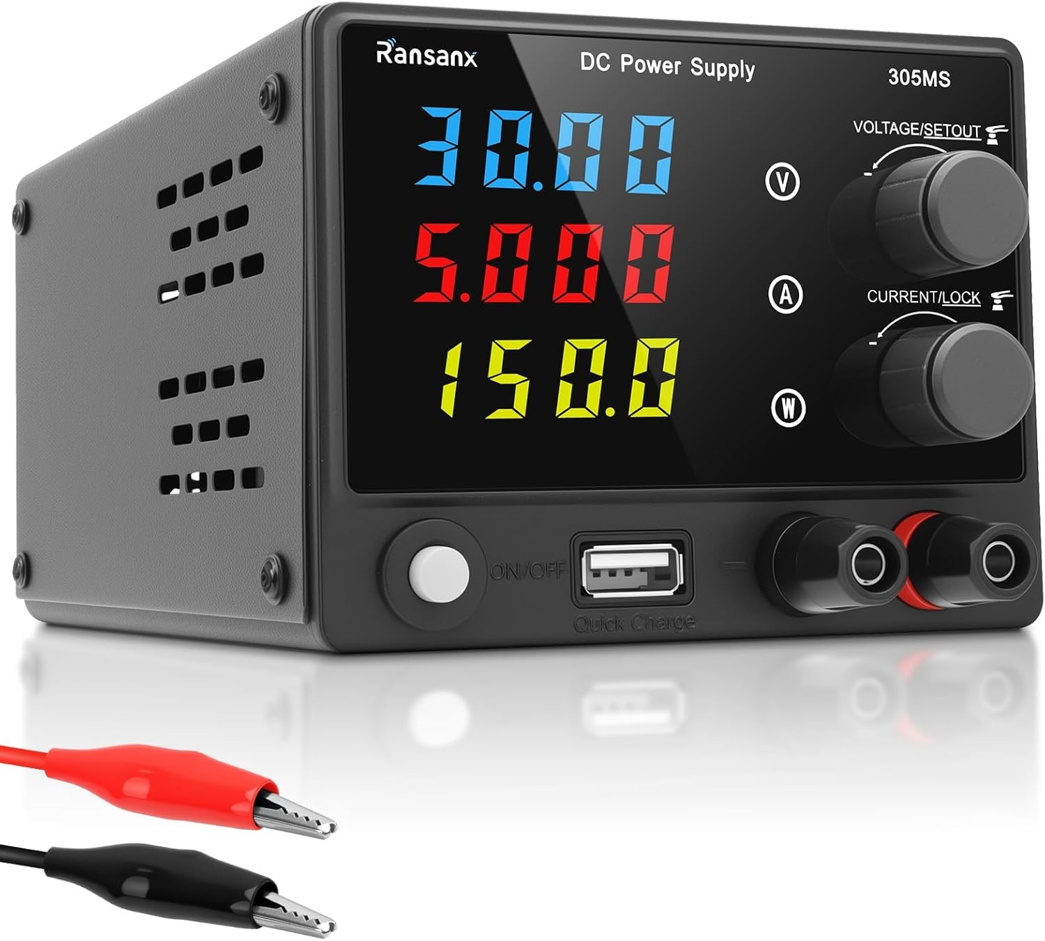 0-30V 5A DC Power Supply Lab Variable Adjustable regulated DC Bench Switching US
