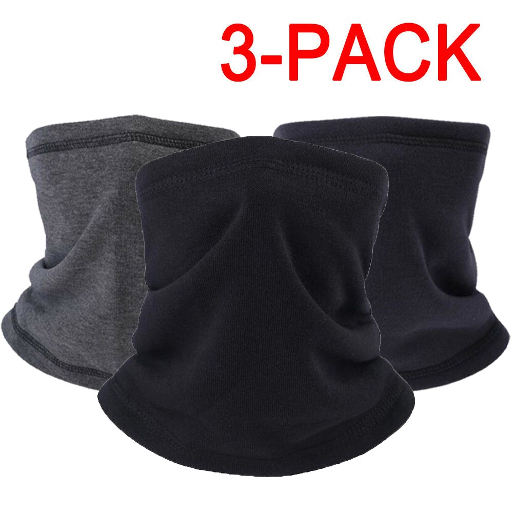 3x Winter Fleece Windproof Face Mask Ski Neck Warm Gaiter Scarf for Cold Weather