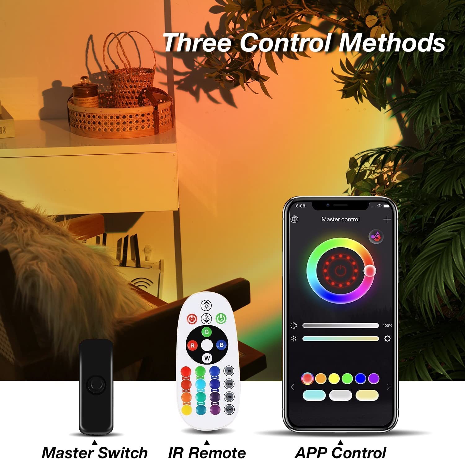 QUIGO Sunset Projector Lamp 16 Colors Changing with Remote & App Control Night