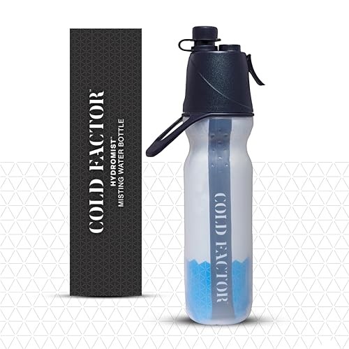Insulated Water Bottle with Cooling Spray – Refillable Sport Bottle Blue Blur