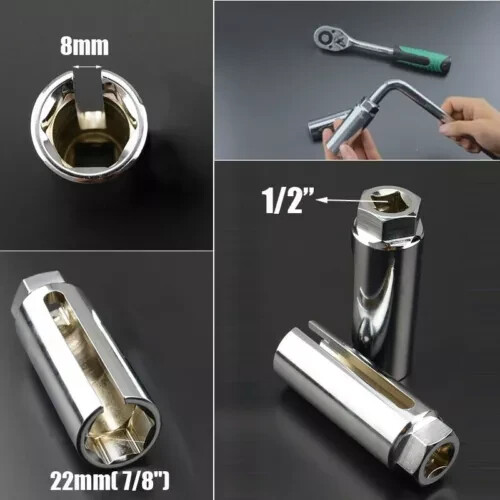 7/8'' 22mm O2 Oxygen Sensor Socket Wrench 1/2" Driver Offset Remover Socket Tool