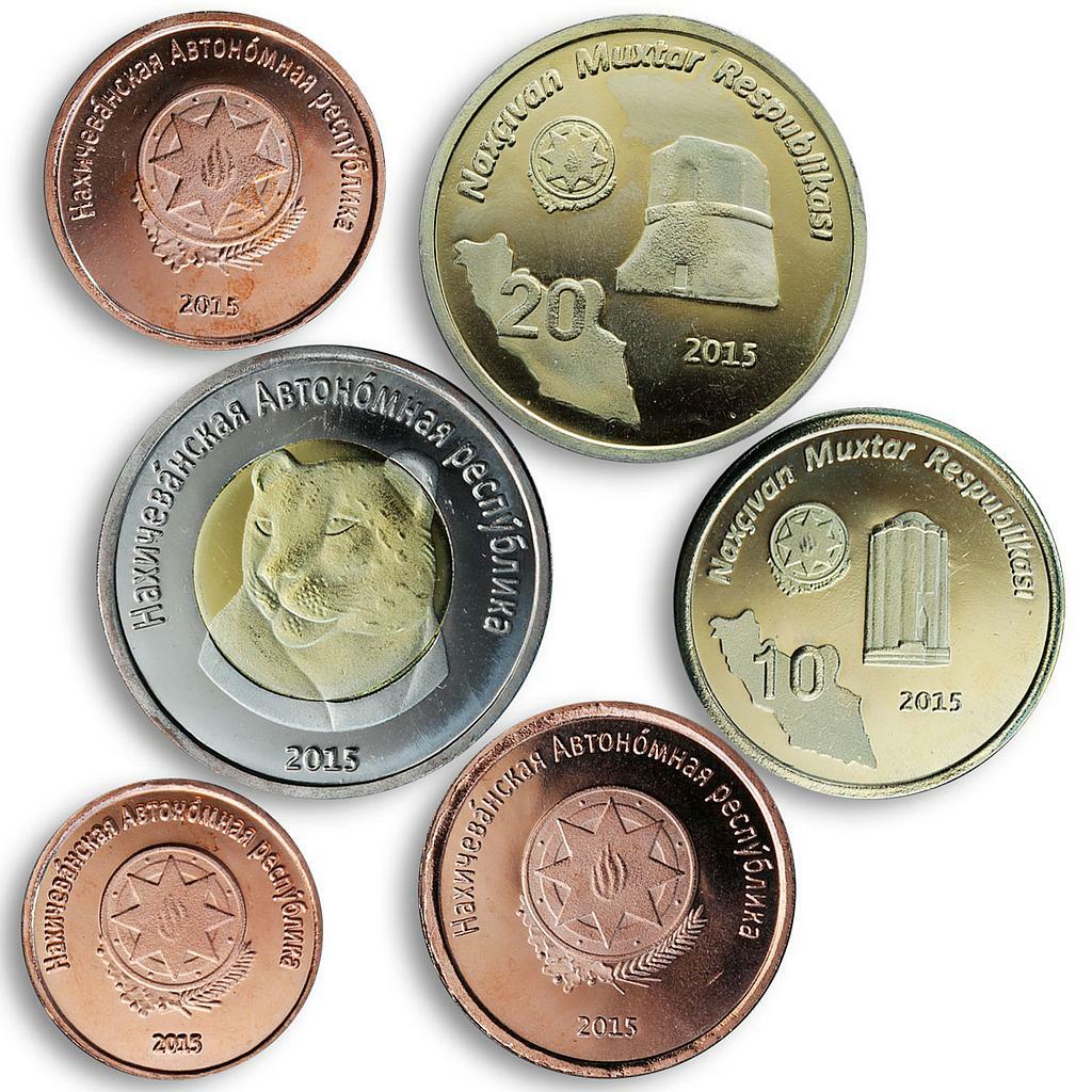 Nakhichevan Autonomous Republic, set of six coins Local Fauna and Monuments 2015