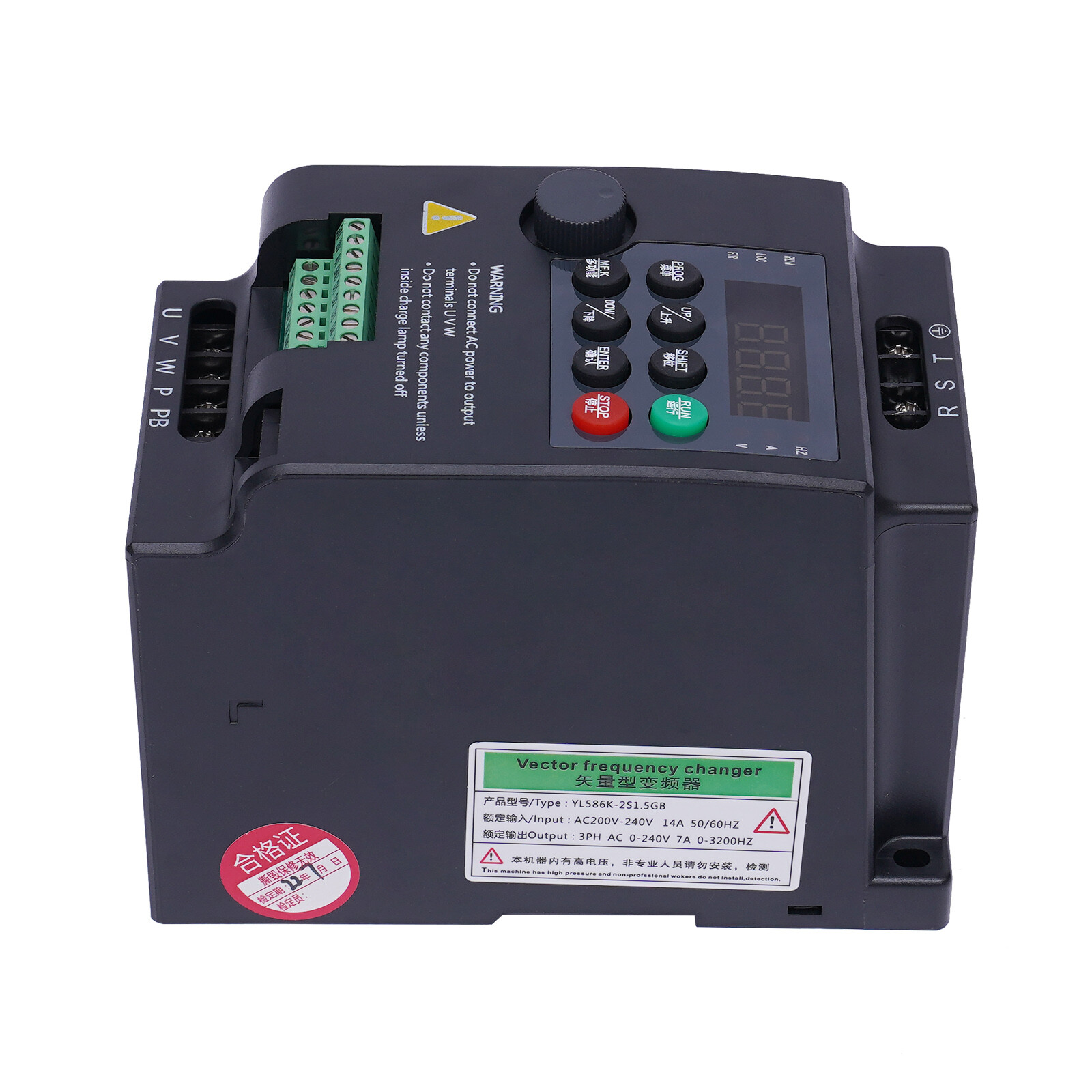2 HP 3 Phase Motor Variable Frequency Drive VFD Speed Controller 220VAC 1.5KW 7A