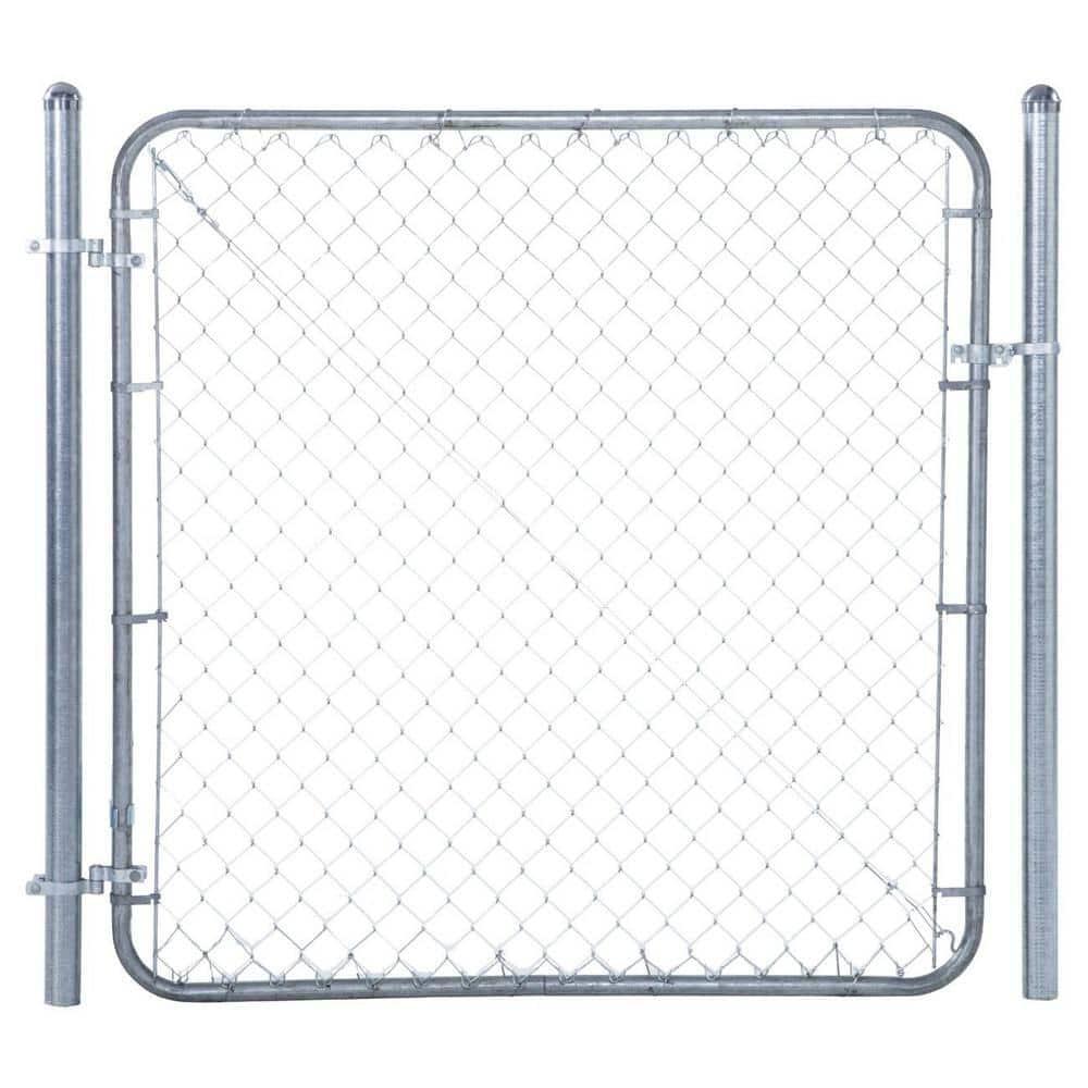 6 ft. W x 4 ft. H Galvanized Metal Adjustable Single Walk-Through Chain Link