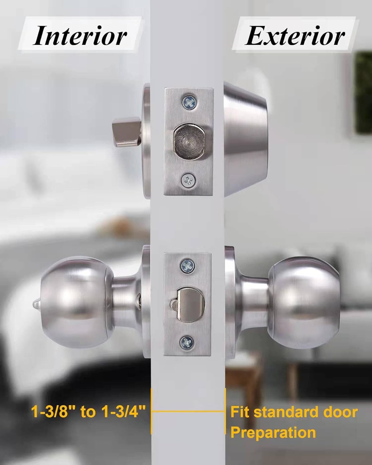 All Keyed Same Entry Door Knob and 1 Pack, Deadbolt Lockset-Keyed Alike