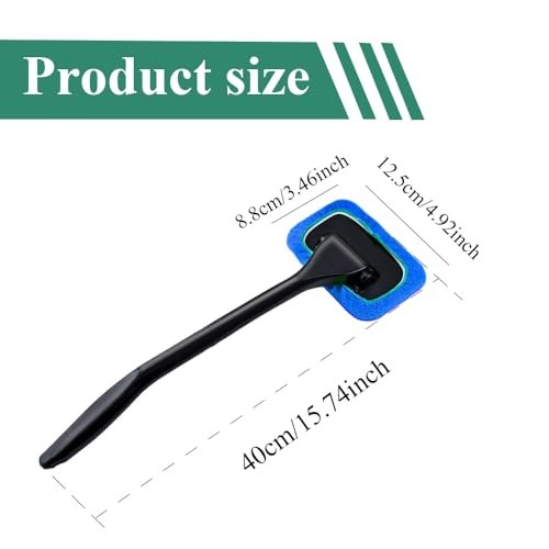 Windshield Cleaning Tool, Extendable Handle Car Window Cleaner with 4 Dark blue