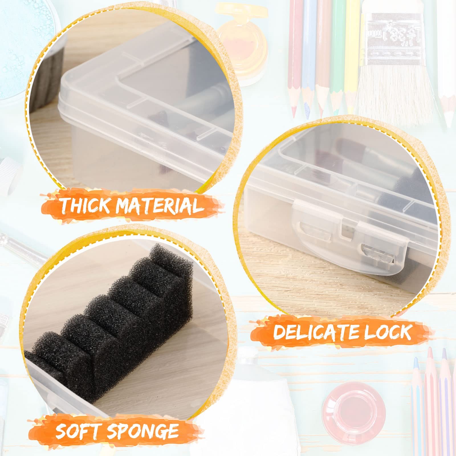 3 Pcs Paint Brush Storage Containers with Foam Inserts, Paint Brush Organizer...