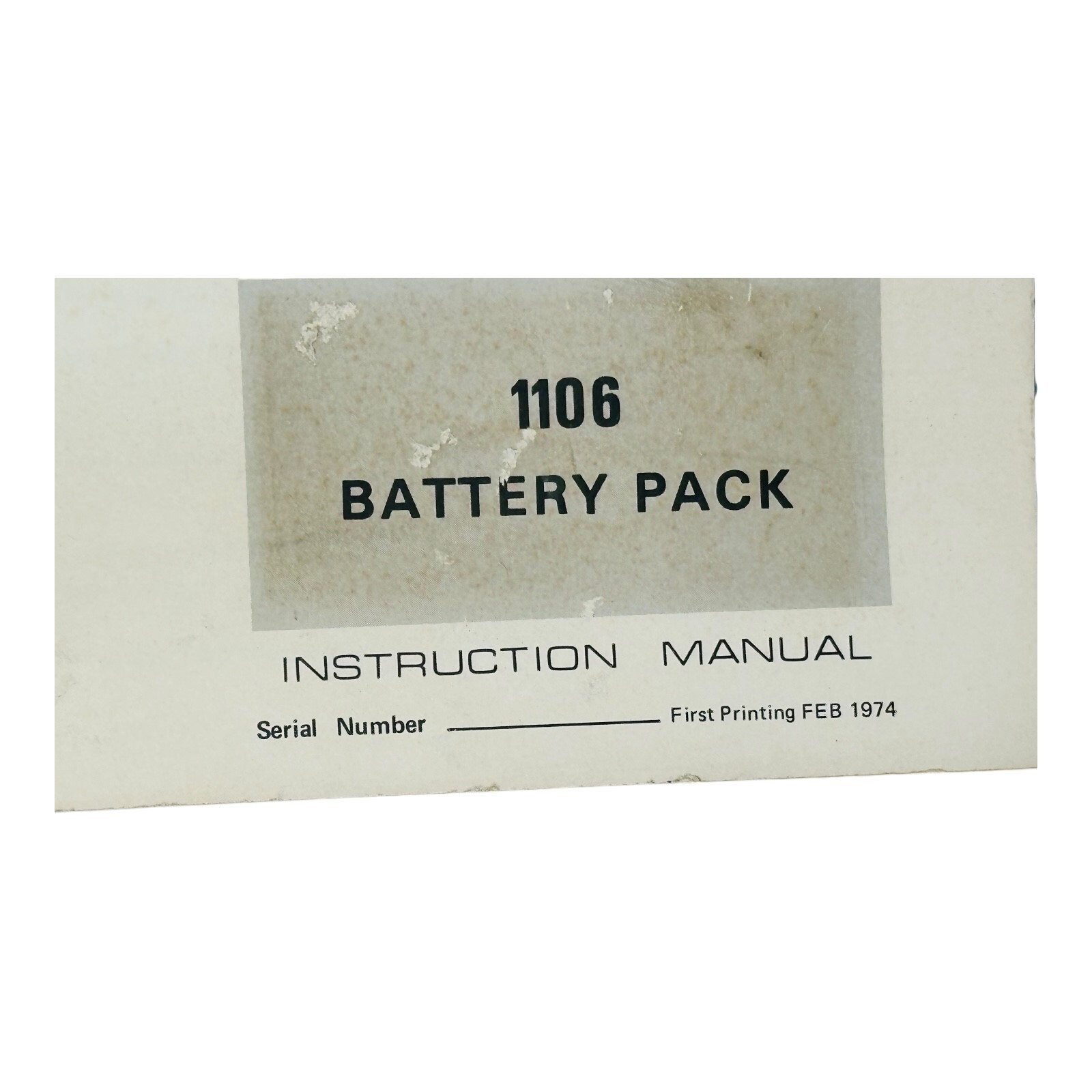 TEKTRONIX 1106 BATTERY PACK INSTRUCTION MANUAL