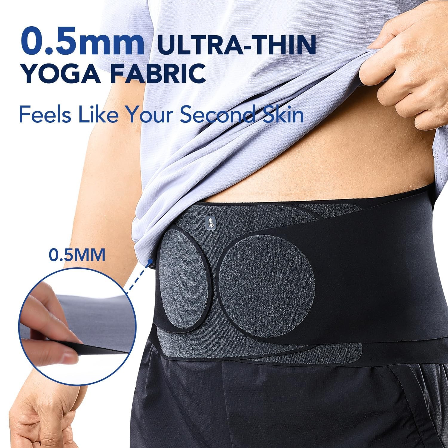 Ultra Thin Back Brace for Lower Back Pain Relief, Enhanced Lumbar Support Sys...