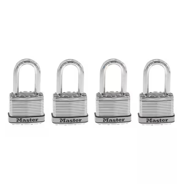 Heavy Duty Outdoor Padlock with Key, 1-3/4 in. Wide, 1-1/2 in. Shackle, 4 Pack