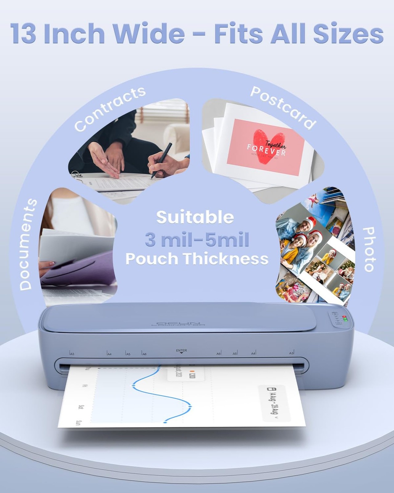 13 Inch Laminator Machine 11x17 with Laminating Sheets Personal Laminator for...