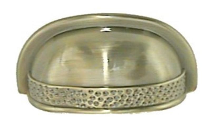 2-1/2" Hammered Cup Pull Antique Bronze