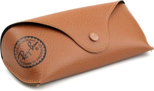 RayBan Faux Leather Sunglass Case Brown