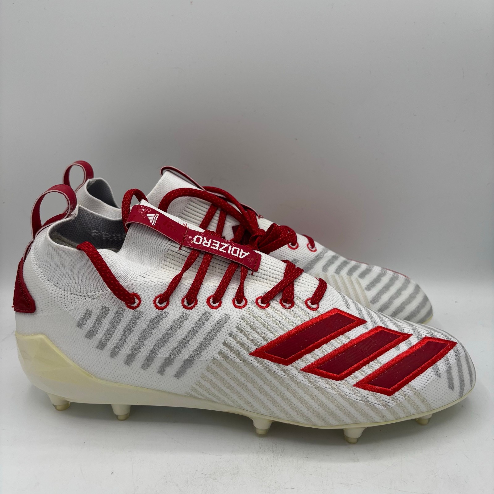 Adidas Adizero 8.0 Primeknit Football Cleats Mens Size 12 White Red