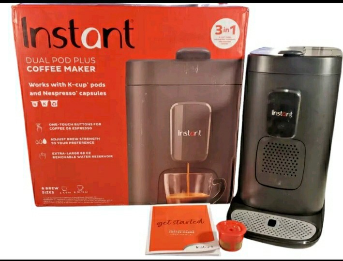 GENTLY USED INSTANT: DUAL POD/K-CUP PLUS Ground Coffee Maker/Espresso SAVE HUGE!