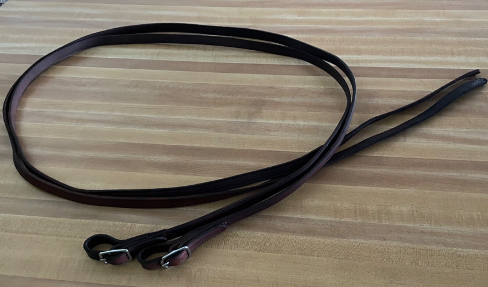 6’6” Brown Leather Traditional Horse Split Reins Trail Pleasure Show