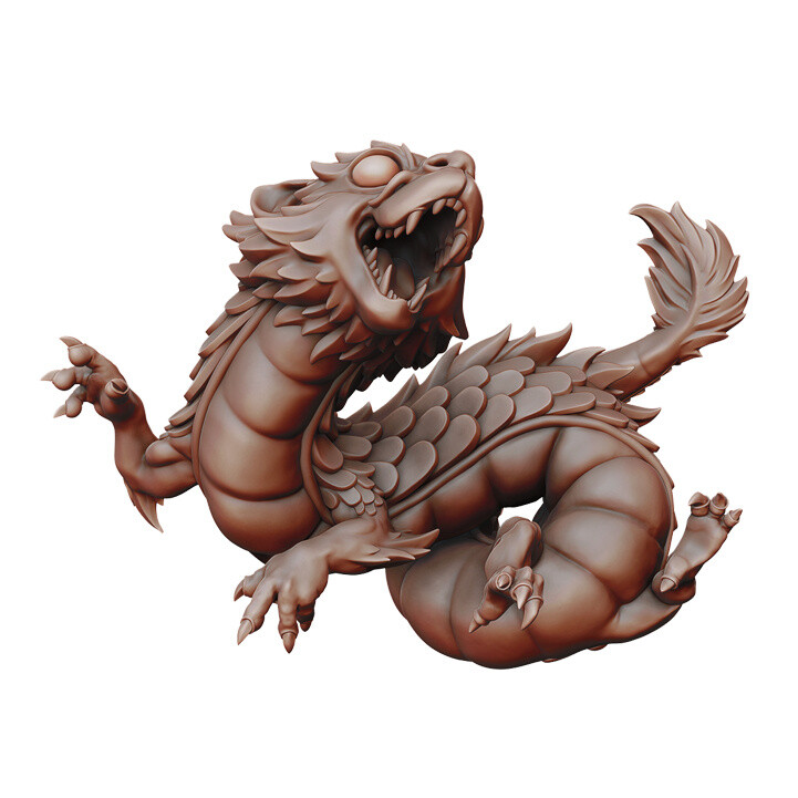 Baby Dragon Cute - Dungeons and Dragons - Fantasy Miniature Tabletop RPG 32mm