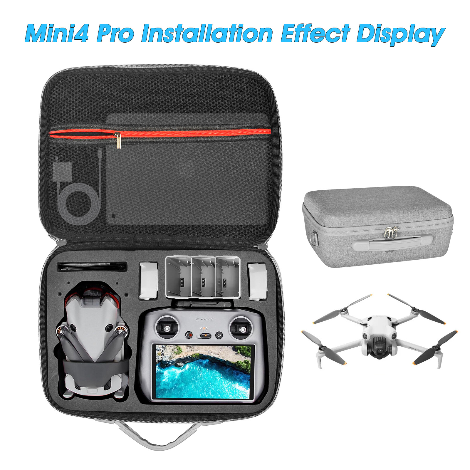 DJI Mini 4 Pro Case Portable Storage Hard Case Bag Drone Case Carrying Case