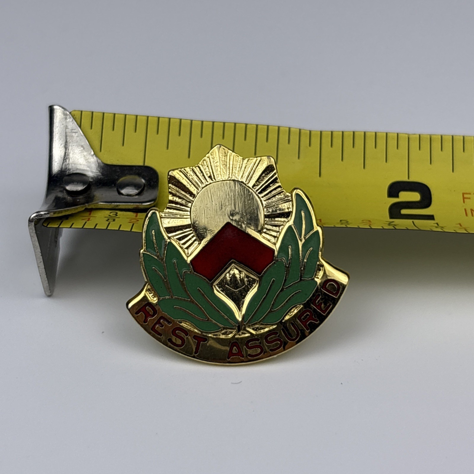U.S. Military 593rd Support Group DI DUI Insignia Crest Pin Meyer REST ASSURED