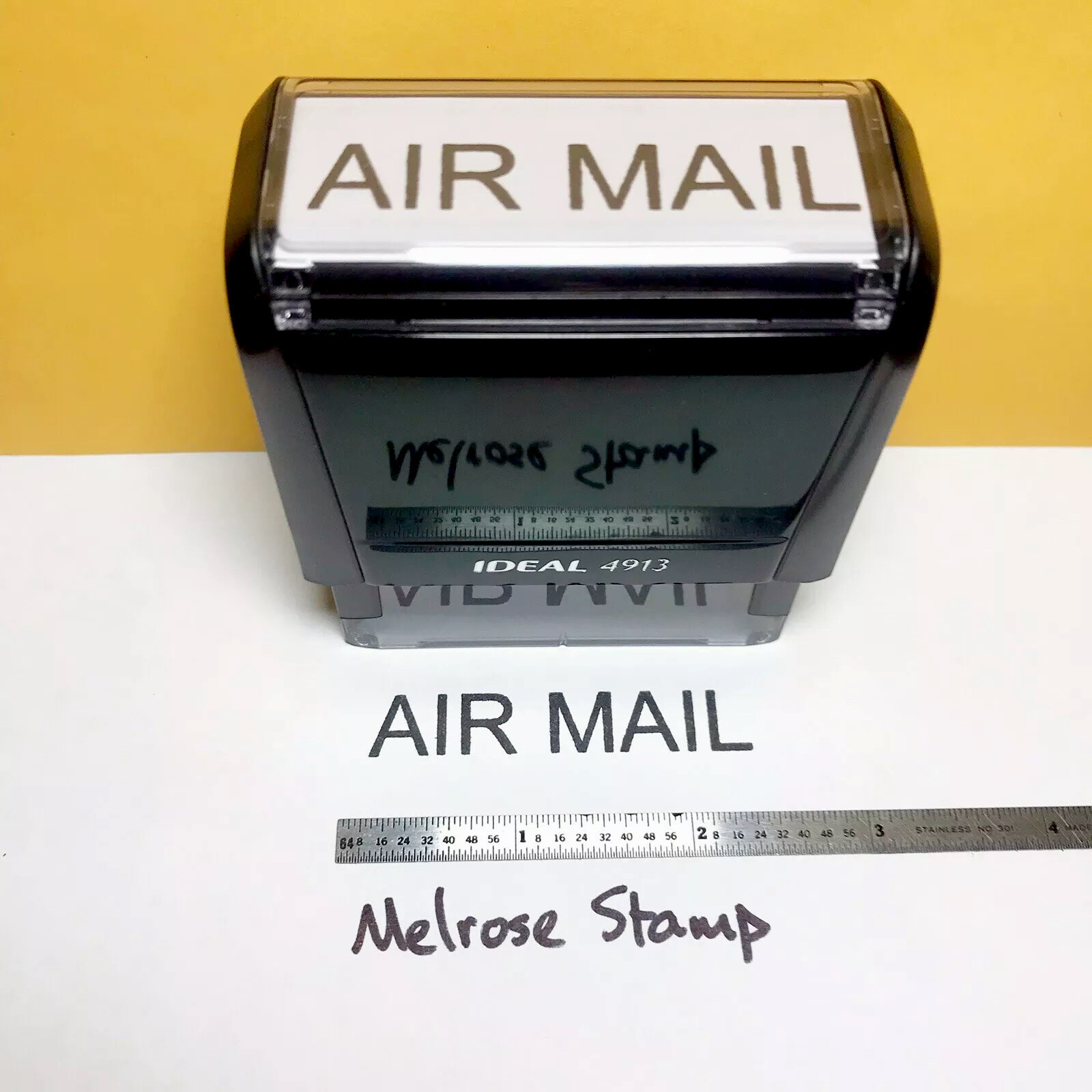 Air Mail Rubber Stamp Black Ink Self Inking Ideal 4913