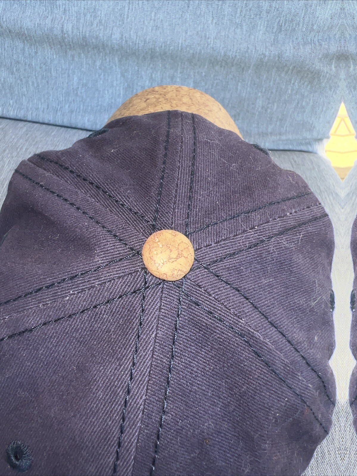 Chateau St Jean Sonoma Valley Hat Cap Navy w White Unique Cork Bill Hook Loop