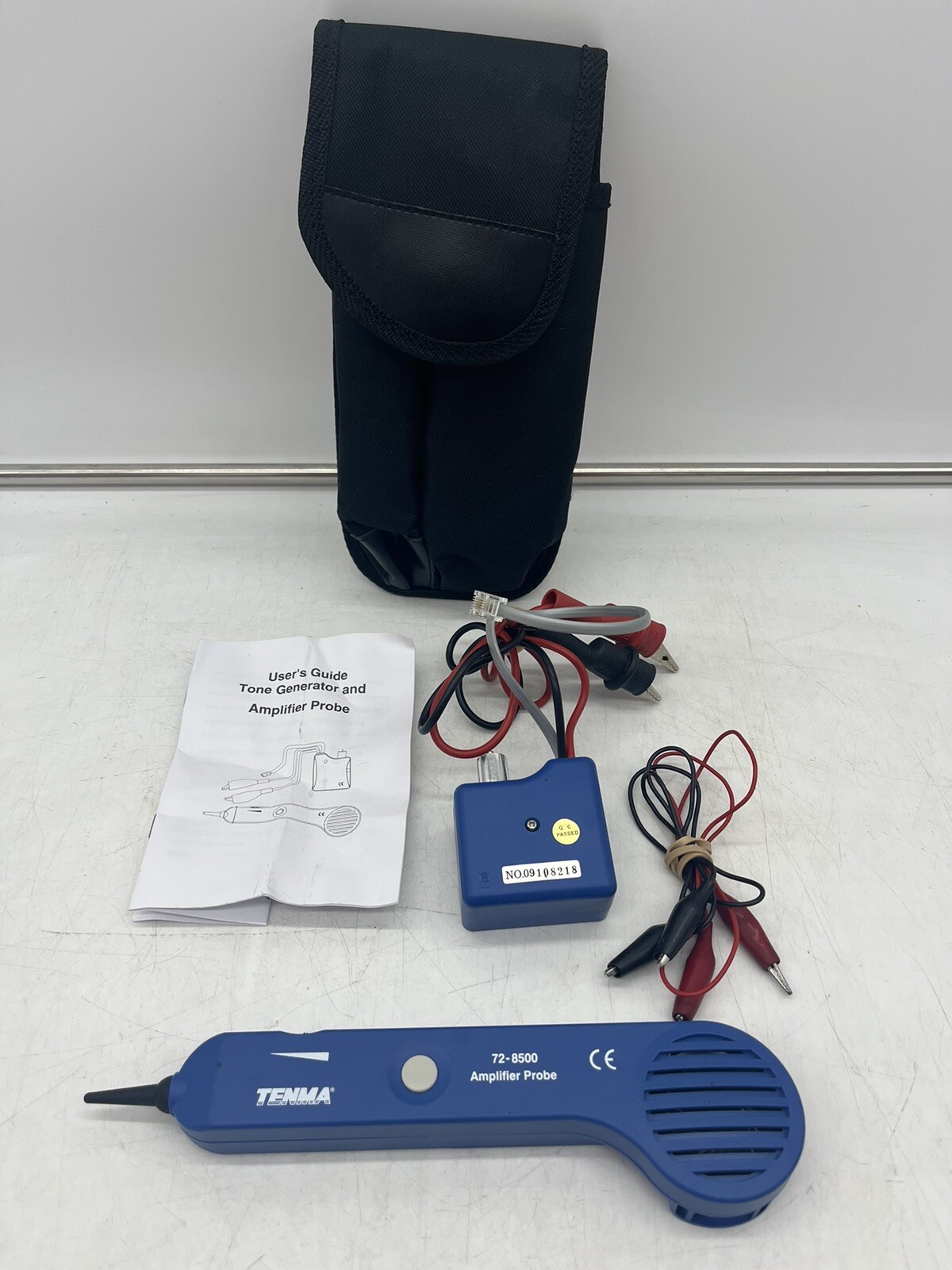 TENMA Tone Generator & Amplifier Probe 72-8500 +Case Wires Instructions works