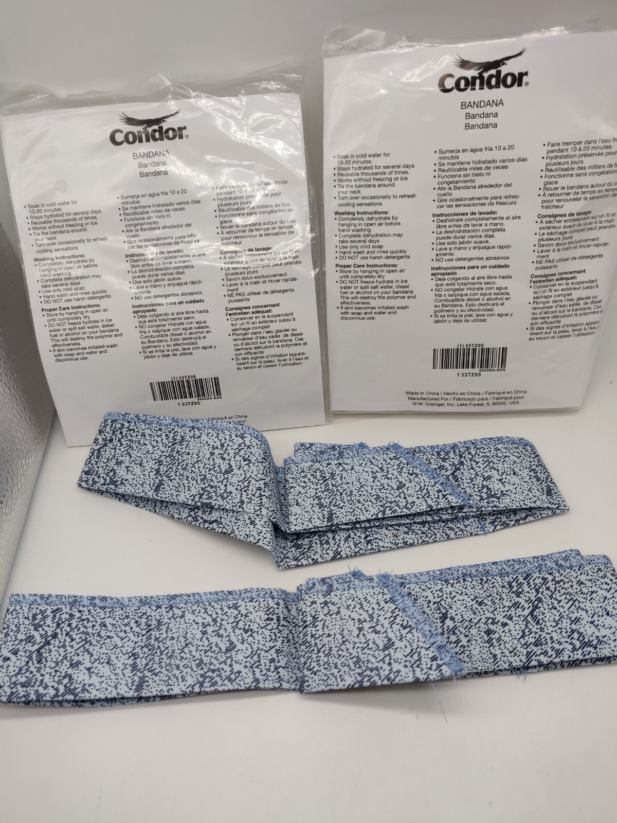Condor Cooling Bandana Evaporative Polymer Crystals For Your Neck - Blue - NEW!