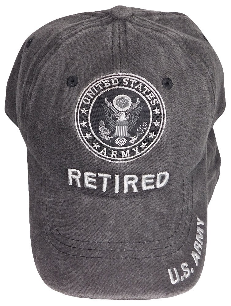 United States Army Retired Grey Gray Embroidered Hat Cap CAP522AB - Licensed