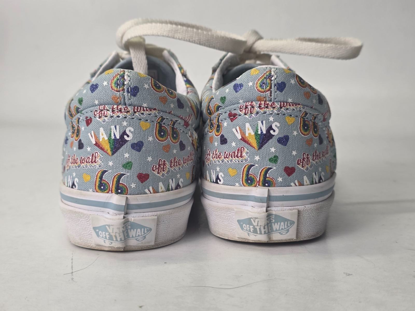 Vans Old Skool Youth Sneakers Size 2.5 Blue White Multicolor Low Top Shoes