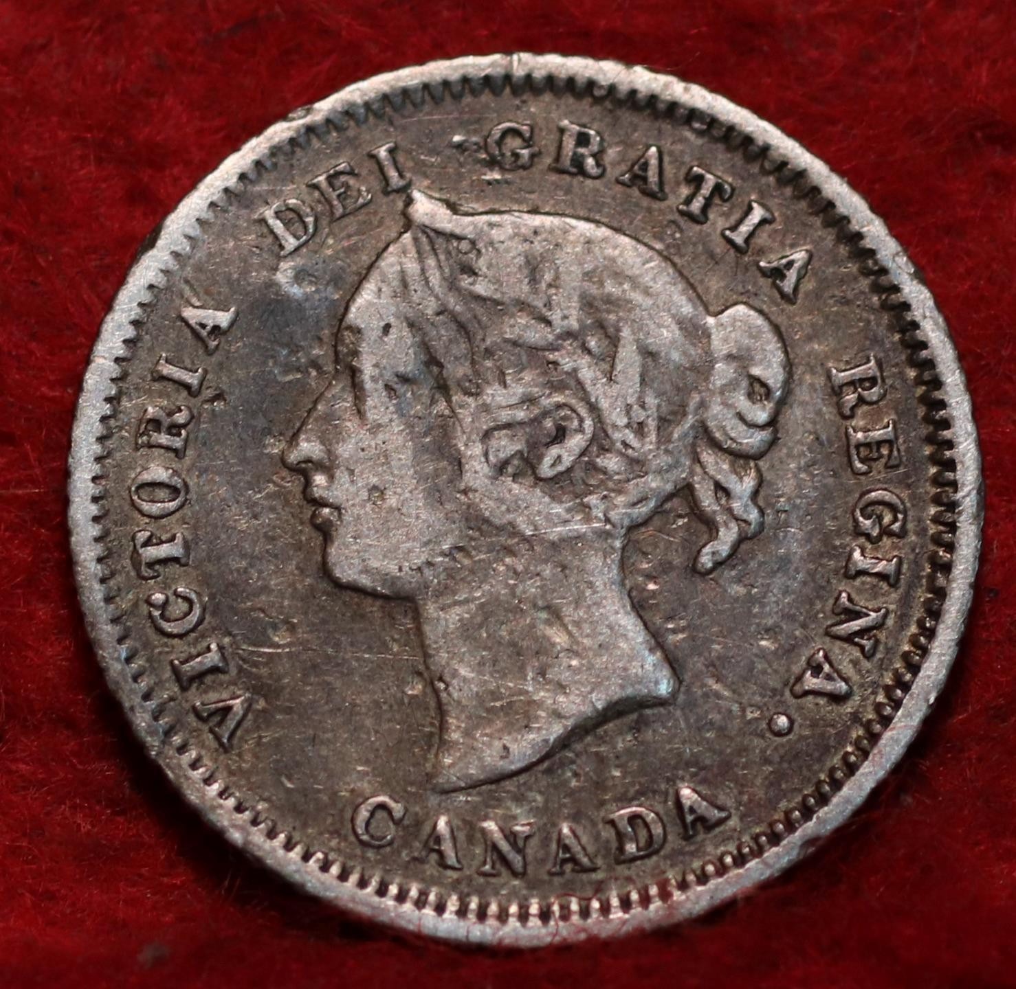 🇨🇦 1880-H Canada 5 Cents Silver Coin Canada