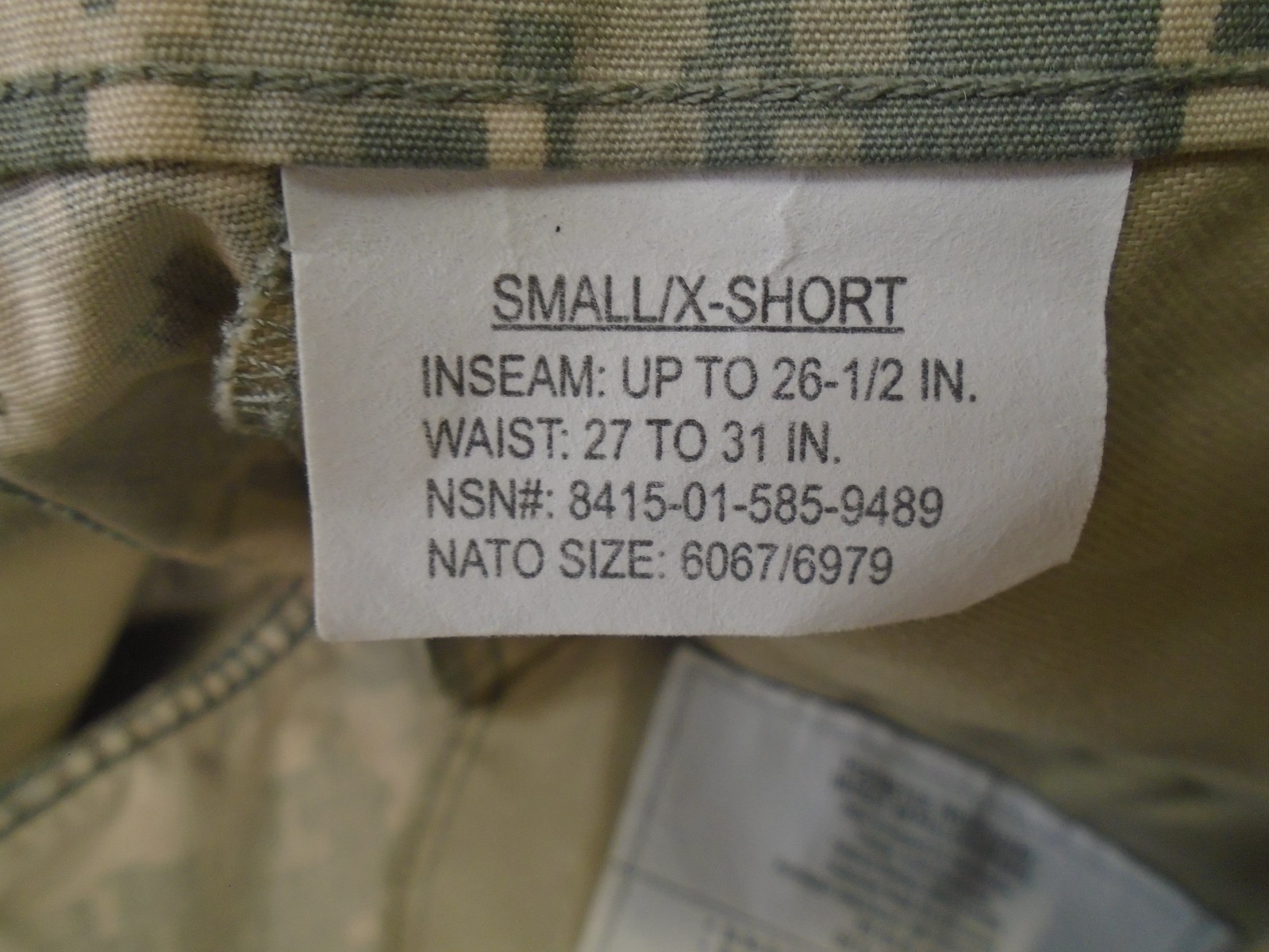 US Military Army Combat Uniform ACU Pants Size Small X-Short 2013 New USA 256-K